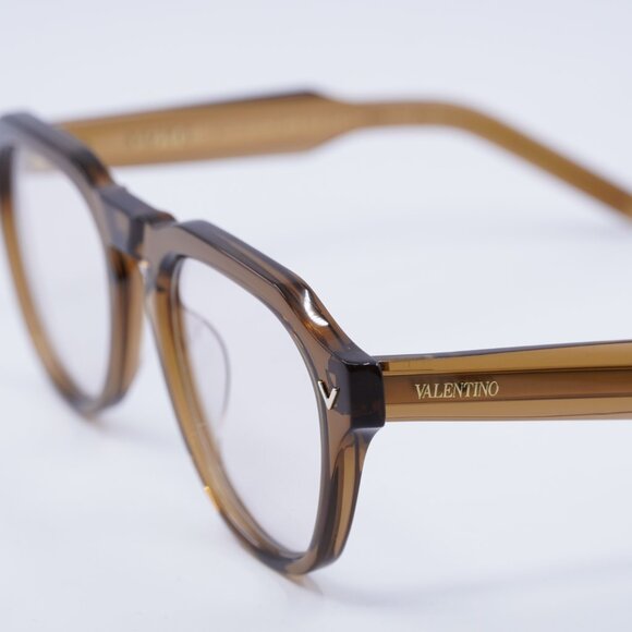 Valentino V-TALE II VLX-139C Eyeglasses Transparent Brown 52mm Aviator Frame - Picture 7 of 11
